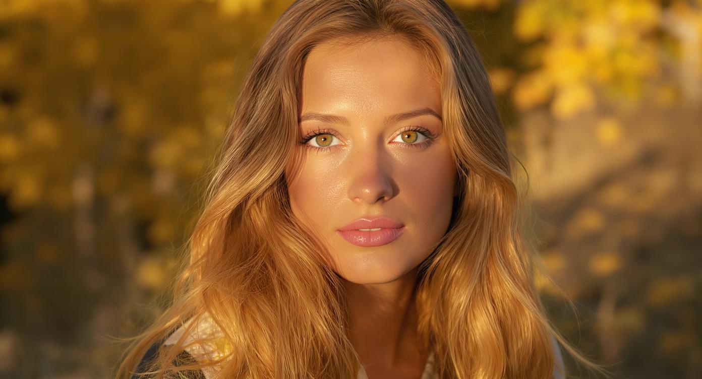 Woman with autumn coloring features