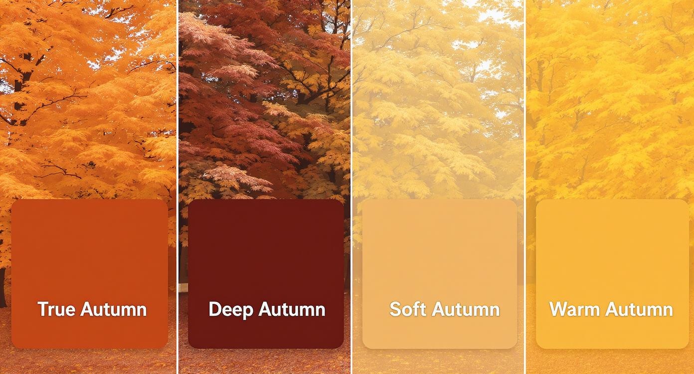 Different autumn season types comparison