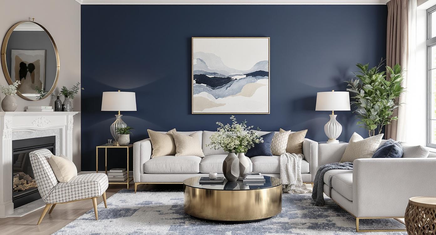 Navy blue in interior design