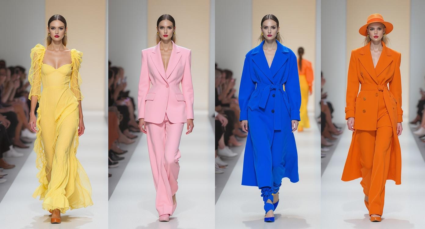 Fashion runway showing spring 2025 trending colors
