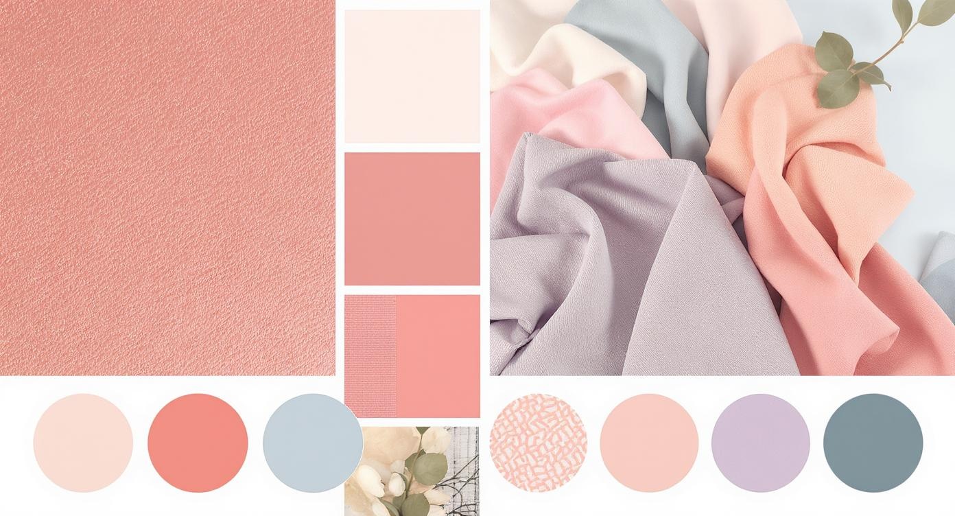 Current summer 2024 color trends displayed in a modern color palette