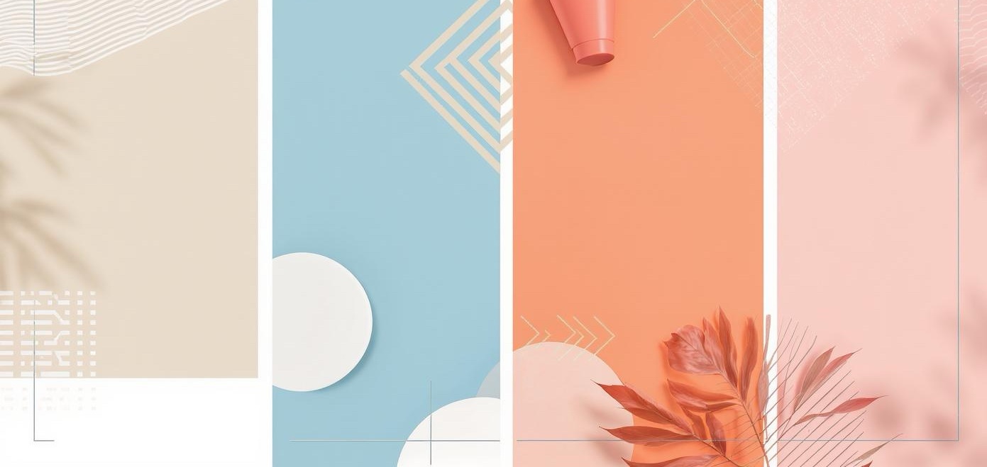 2024 summer design color palette with sand castle, summer rain, fire flame, and pearlescence