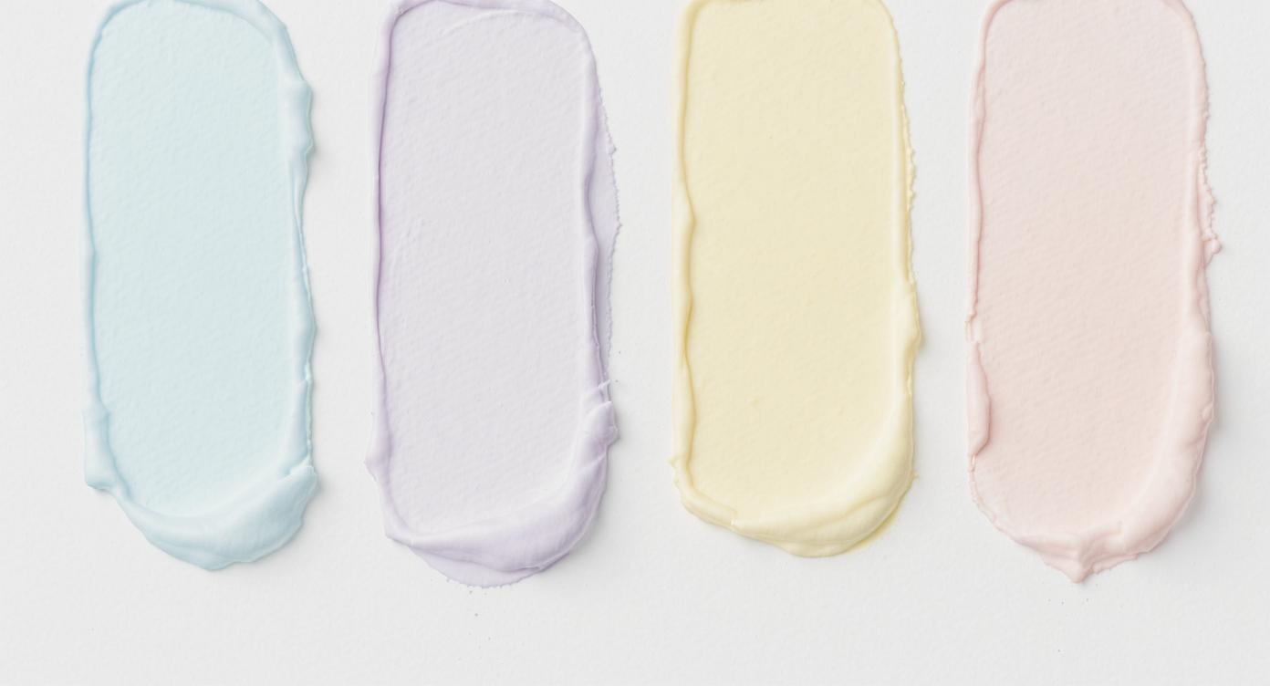 Light summer colors featuring pale blues, soft lavenders, and powder pinks