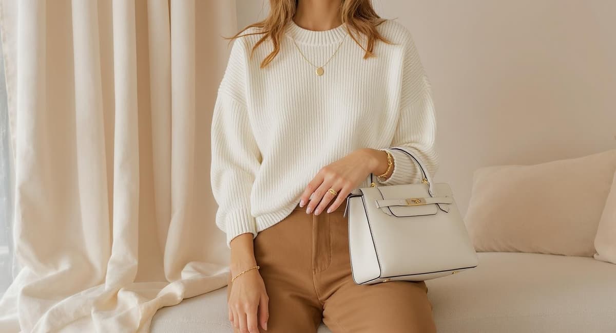 Cream and tan luxury outfit