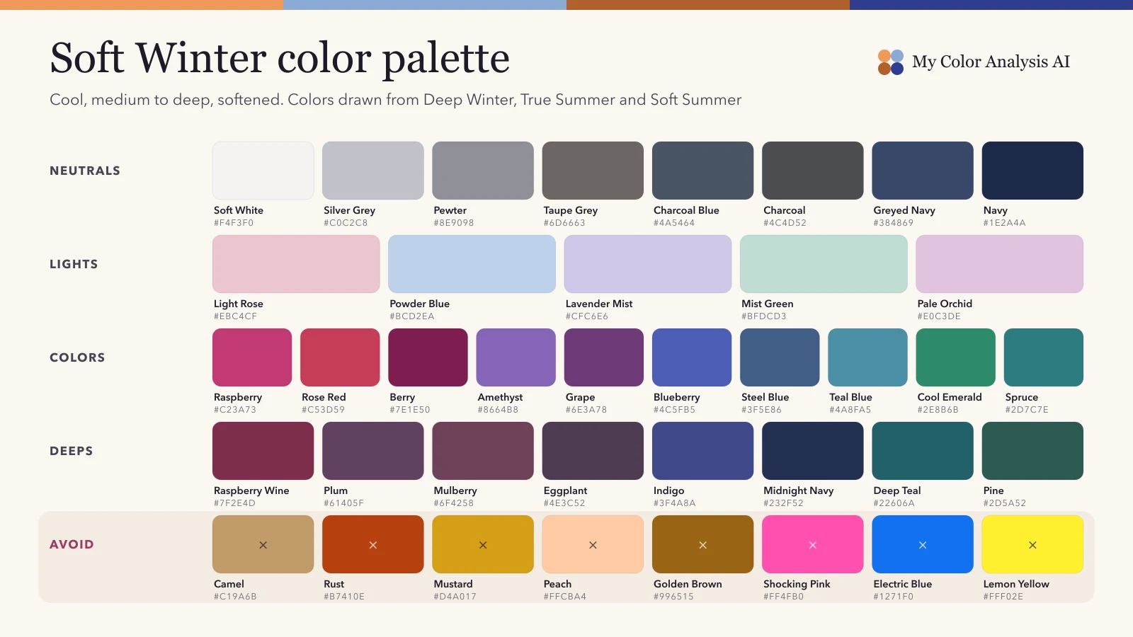 Soft Winter Color Palette: Best Colors, Characteristics, Makeup and How to Tell If You're One