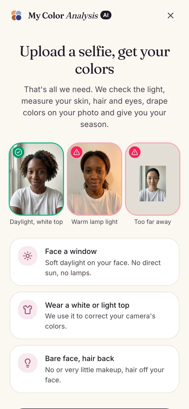 Upload a selfie