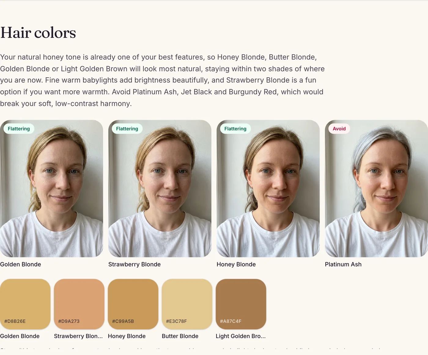 Hair colors, before you book