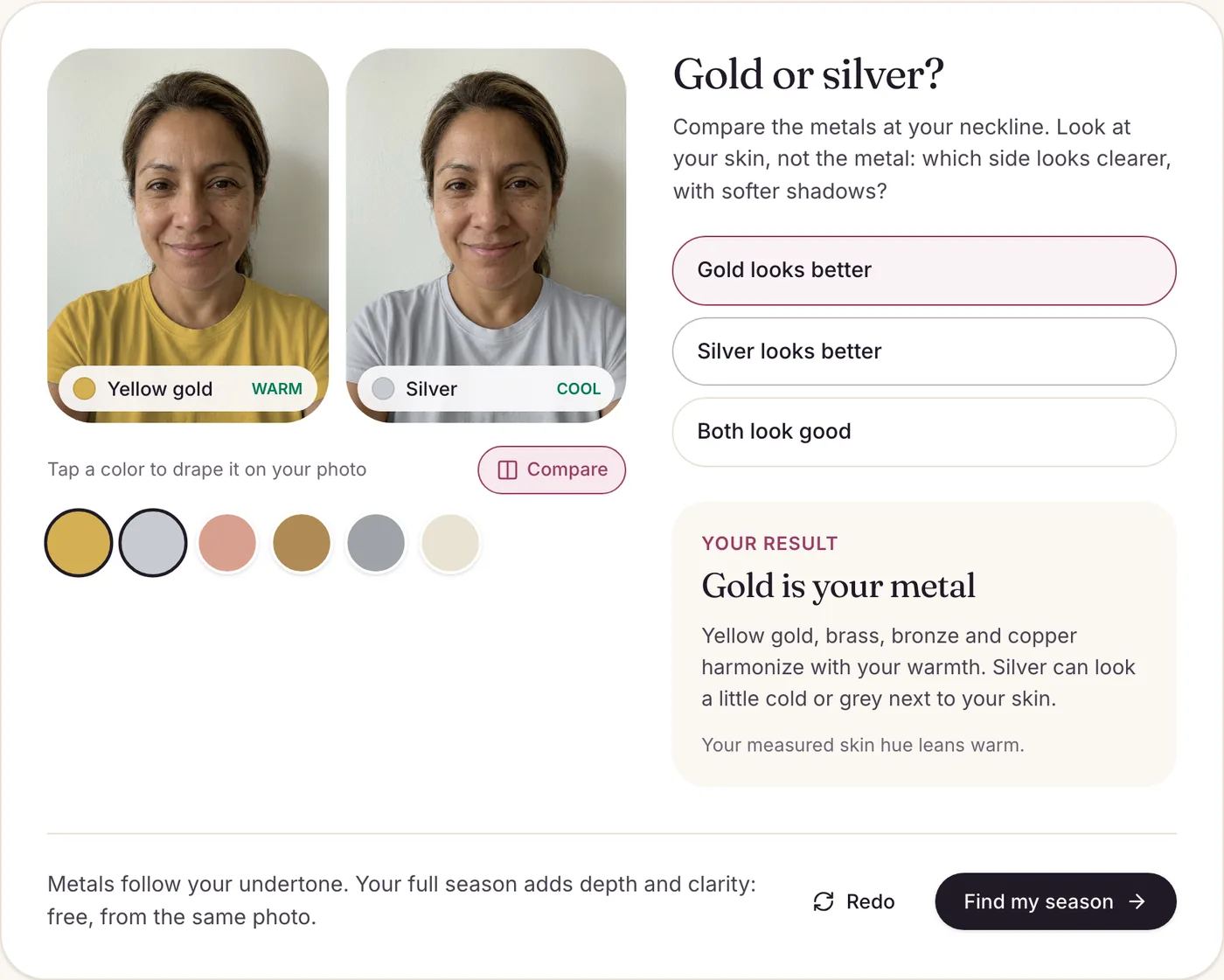 Gold or silver test