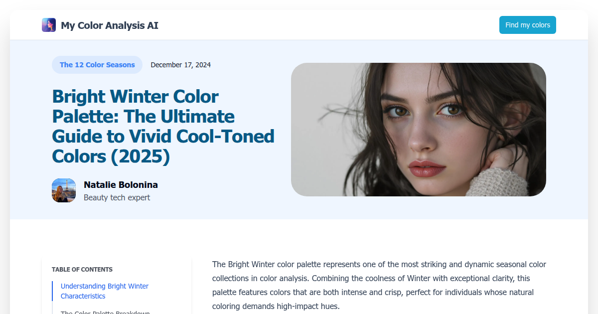 Bright Winter Color Palette: The Ultimate Guide to Vivid Cool-Toned ...