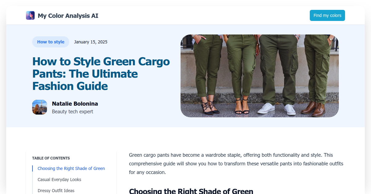 How to Style Green Cargo Pants: The Ultimate Fashion Guide